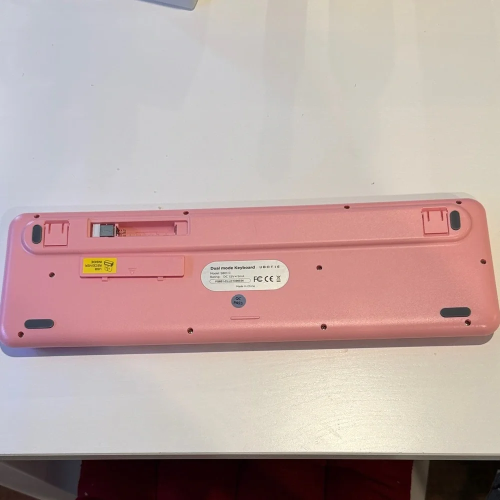Pink and White Wireless Keyboard